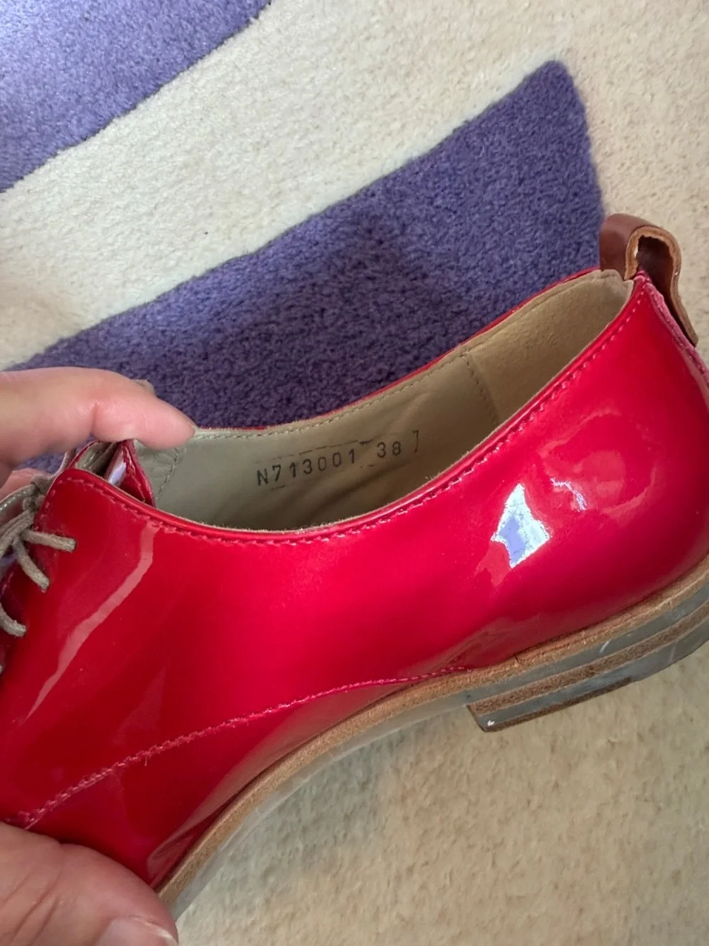Agl Women's‎ Patent Leather Lace-Up Flats in Bright Fuchsia
